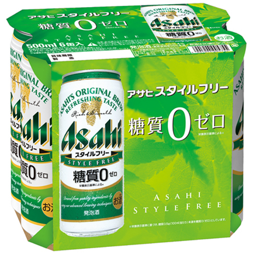 アサヒスタイルフリー　500ml　6缶　　　　　　　 バラ販売不可