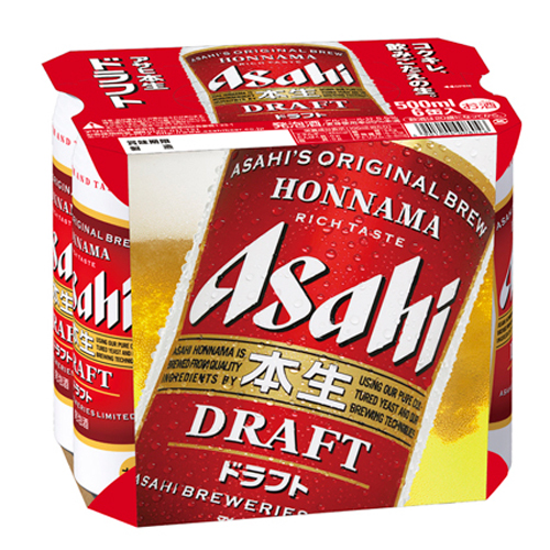 アサヒ本生ドラフト　500ml　6缶　パツク　 バラ販売不可